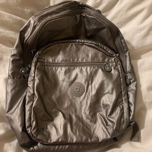 Kipling Womens Fundamental Backpack Metallic Pewter